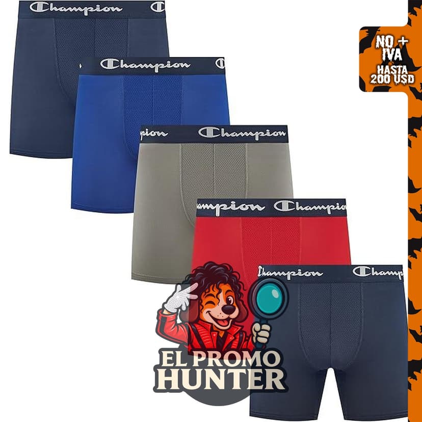 Champion Calzoncillos tipo bóxer Performance para hombre, paquete de 5.