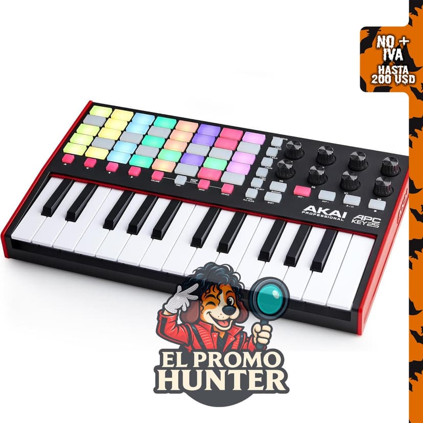 Akai Professional APC Key 25 MK2, controlador de teclado USB MIDI de 25 teclas.