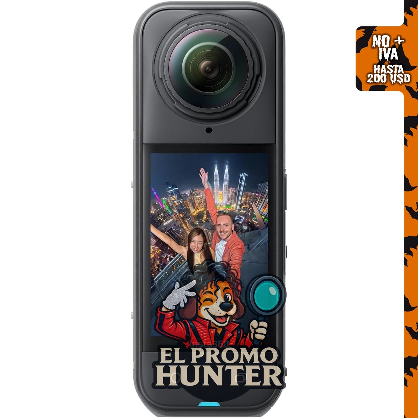 Insta360 X5 - Cámara de acción impermeable 8K 360°, con lente reemplazable y batería de 3 horas.