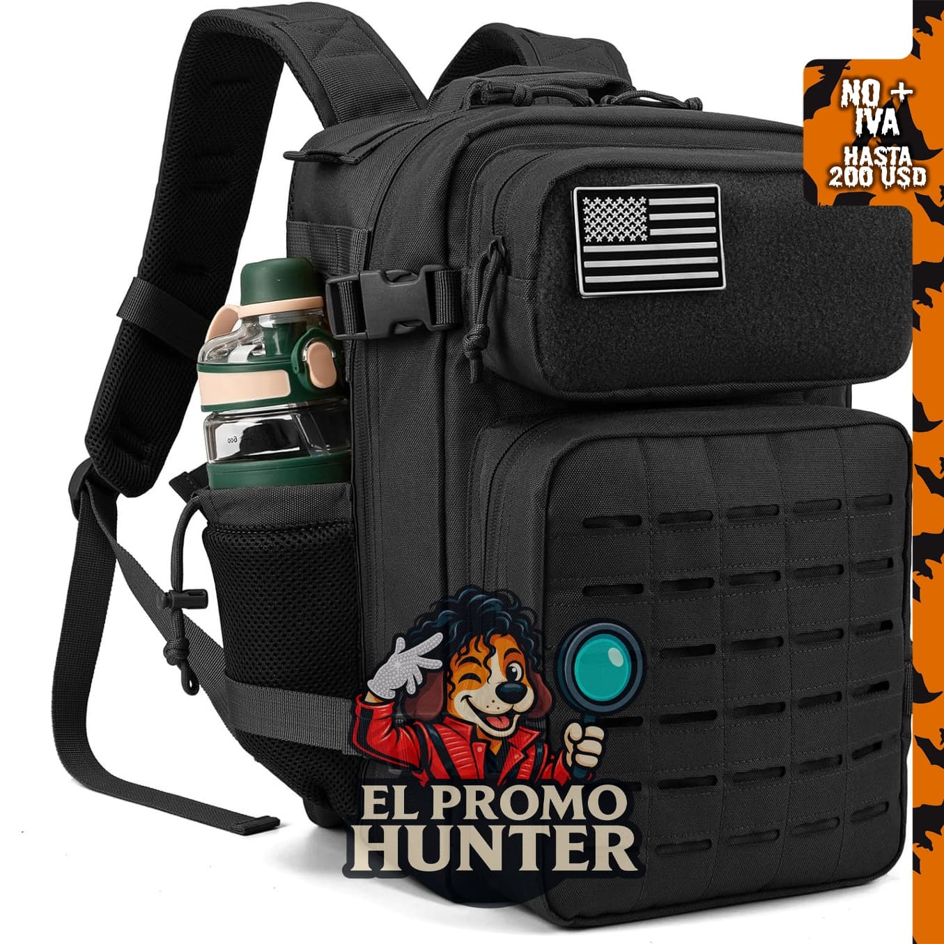 Mochila táctica militar QT&QY de 25L/45L, Molle Daypack, adecuada para senderismo y emergencias.
