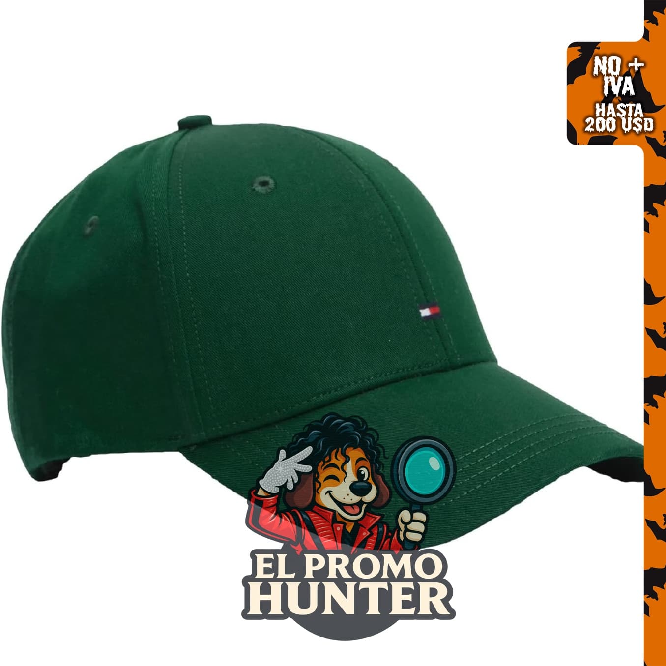 Gorra de béisbol ajustable Tommy Hilfiger de algodón con logotipo de bandera.