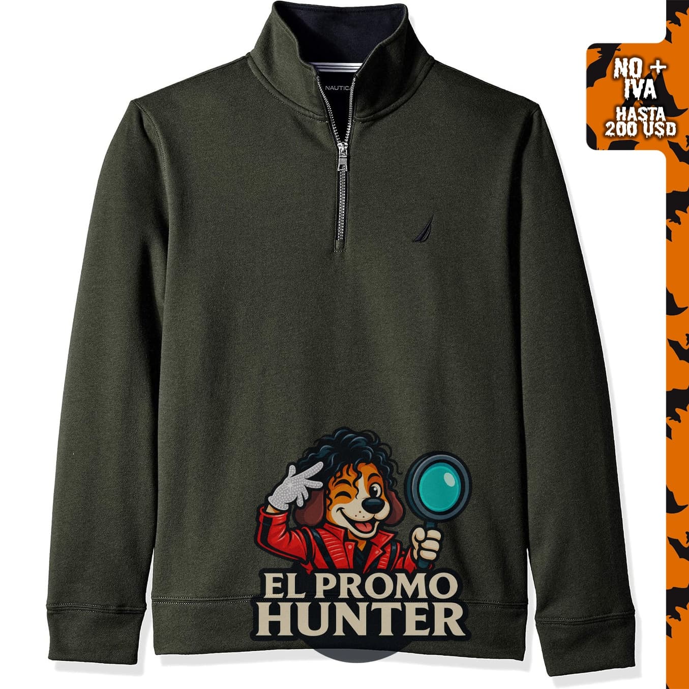 Sudadera de forro polar Nautica con cremallera de 1/4 para hombre.