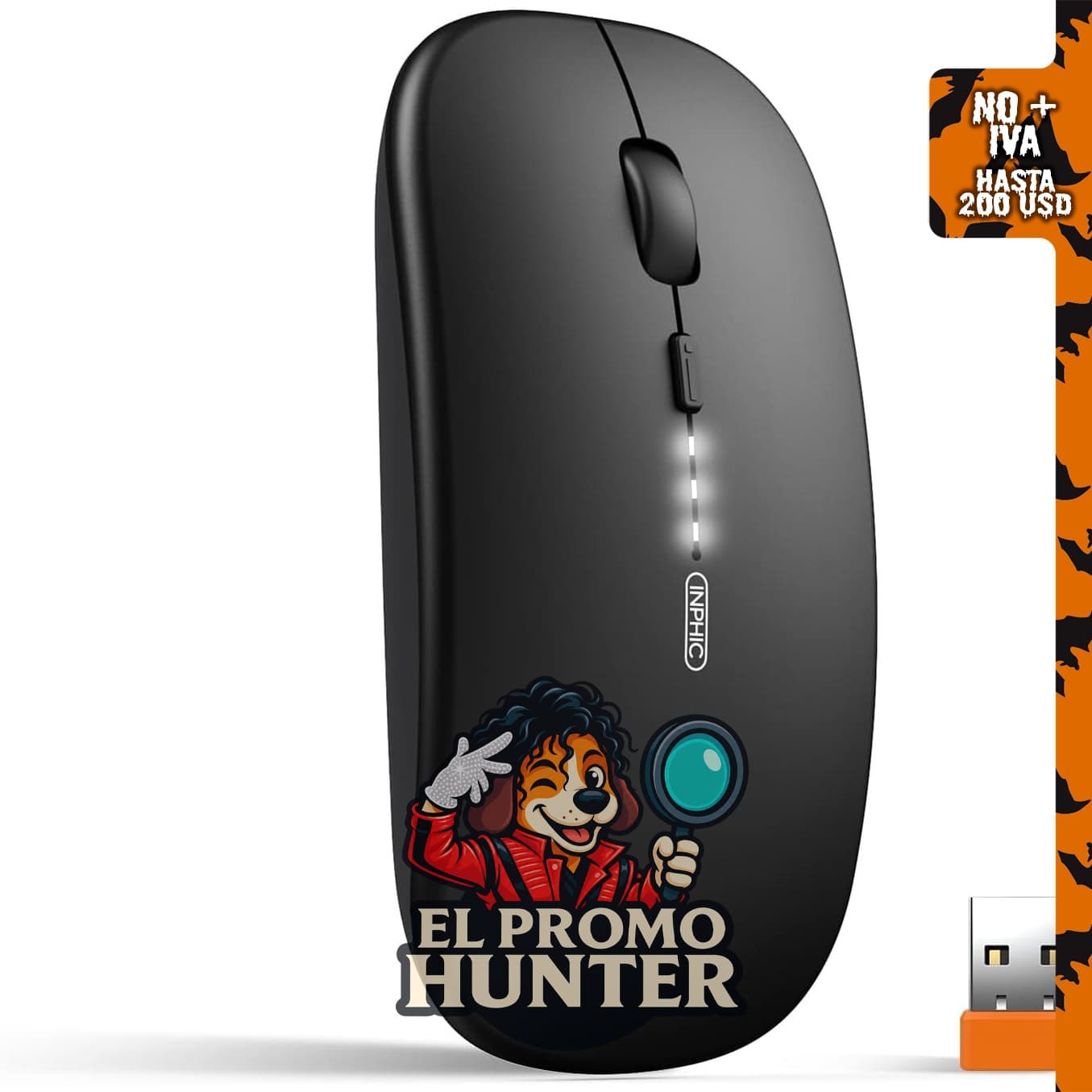 INPHIC Slim Wireless Mouse Recargable, 2.4G Silencioso