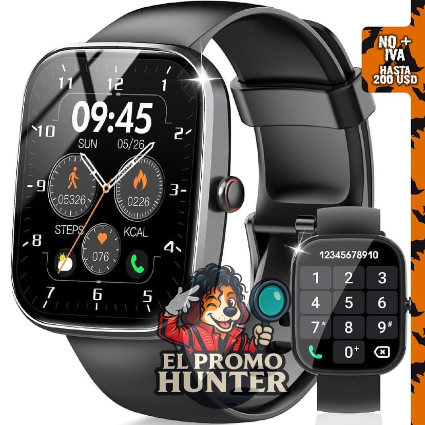 Csasan Reloj inteligente con pantalla HD de 1.91" (4.85 cm), monitor de frecuencia cardíaca y sueño, más de 110 modos deportivos.