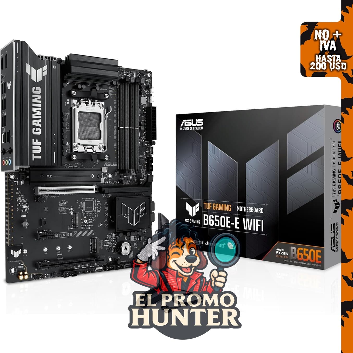 ASUS TUF GAMING B650E-E WIFI AMD AM5 B650 ATX, placa base con soporte para DDR5 y PCIe 5.0.