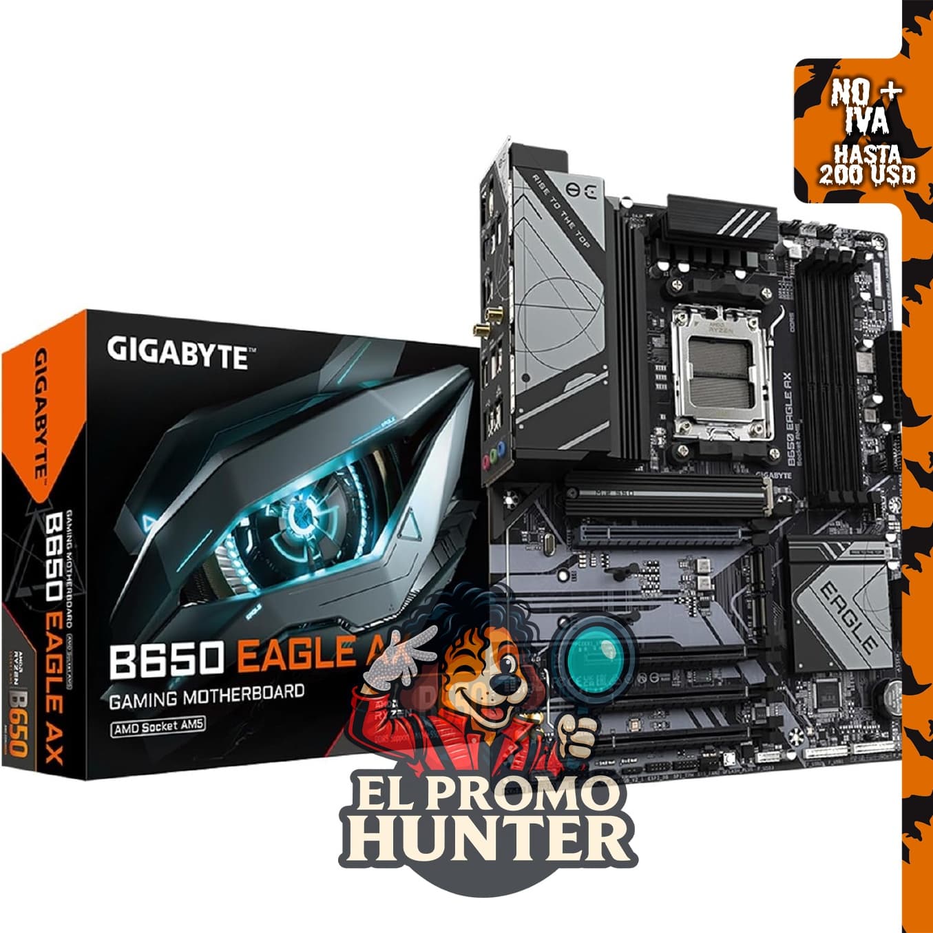 GIGABYTE B650 Eagle AX AM5 LGA 1718 ATX, placa base con soporte para DDR5 y triple ranura M.2.