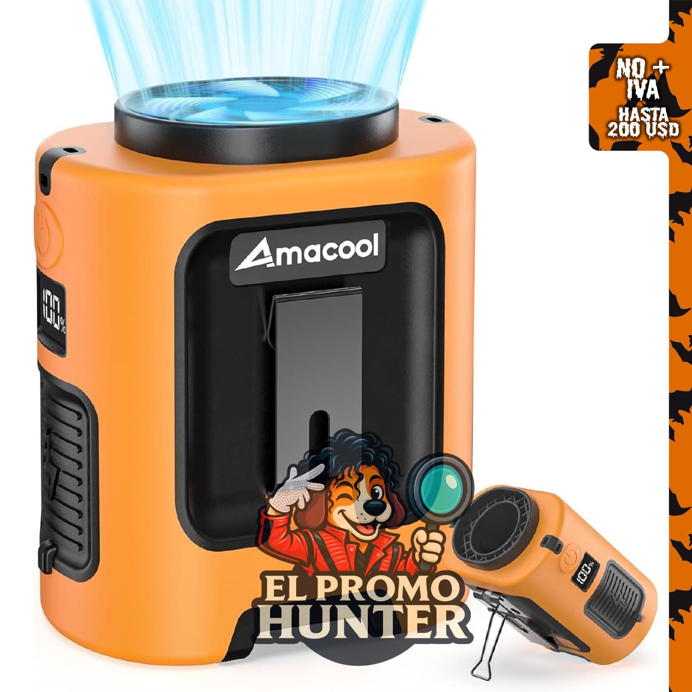 AMACOOL Mini ventilador de cintura portátil con clip.