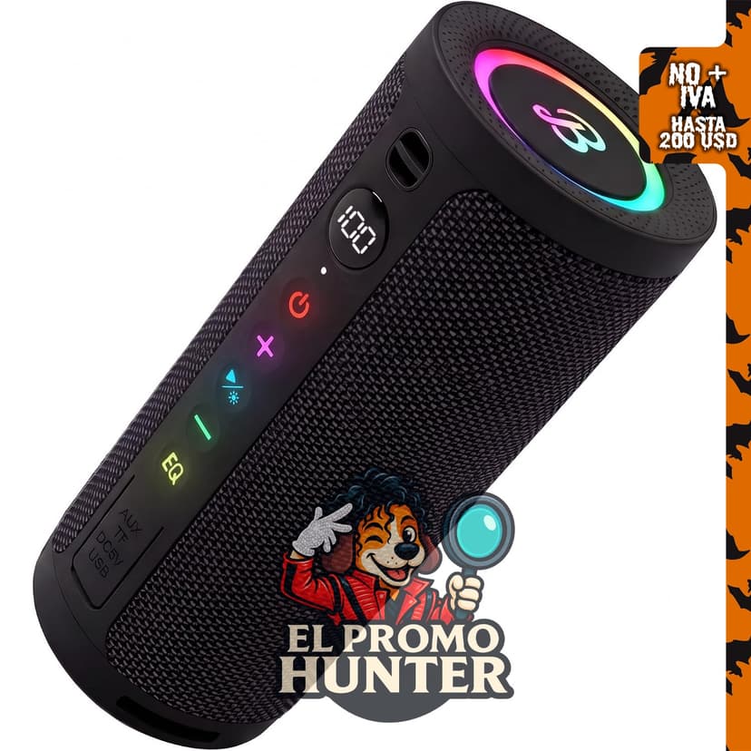 BassBloom Altavoz Bluetooth portátil Roar 3, IPX6.