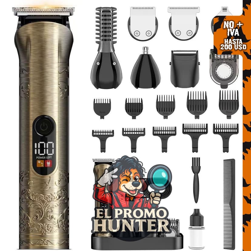Solati Cortadora de barba eléctrica, kit profesional para cortar cabello y vello facial.
