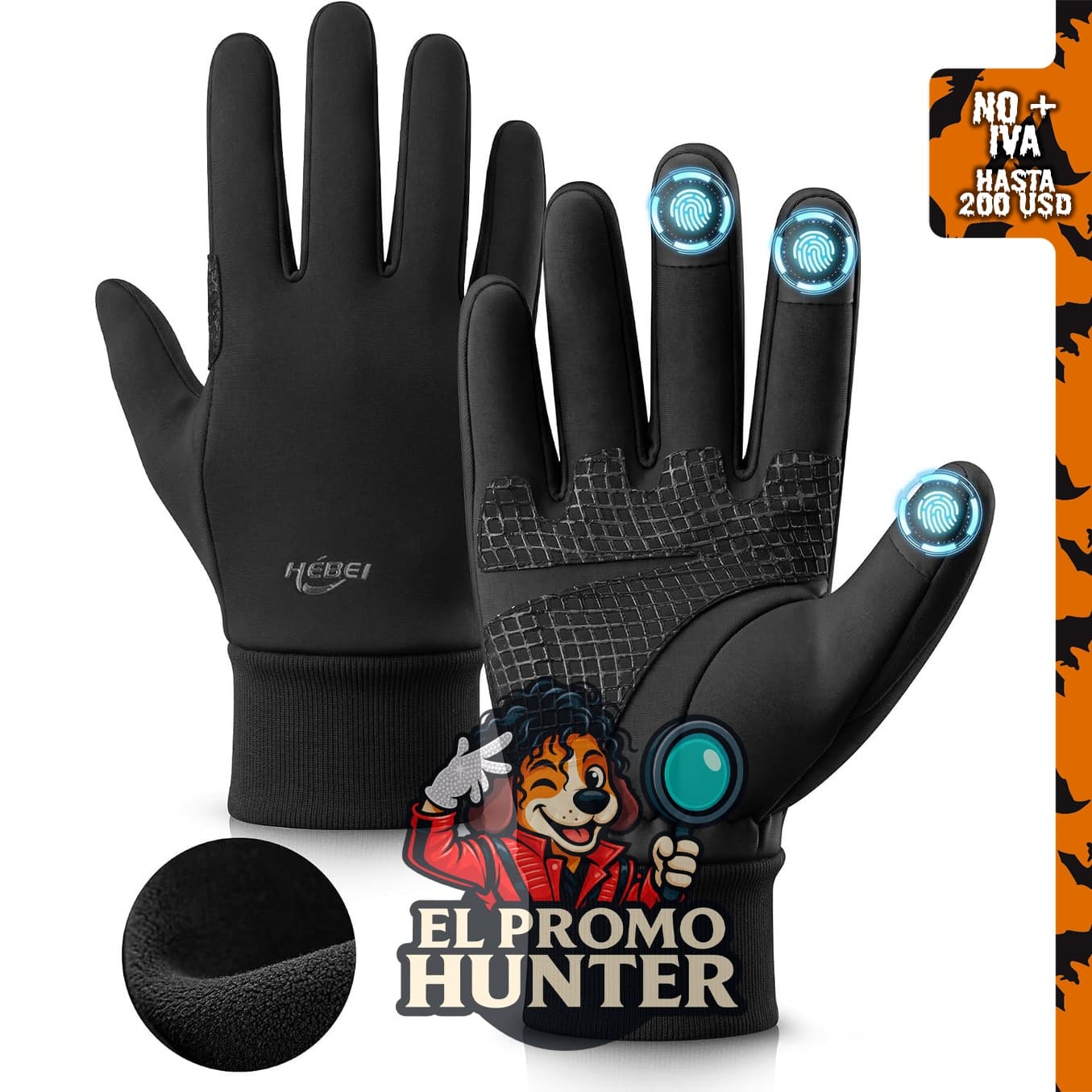 Guantes de invierno héBei para hombre y mujer, diseñados para correr, ciclismo y conducción.