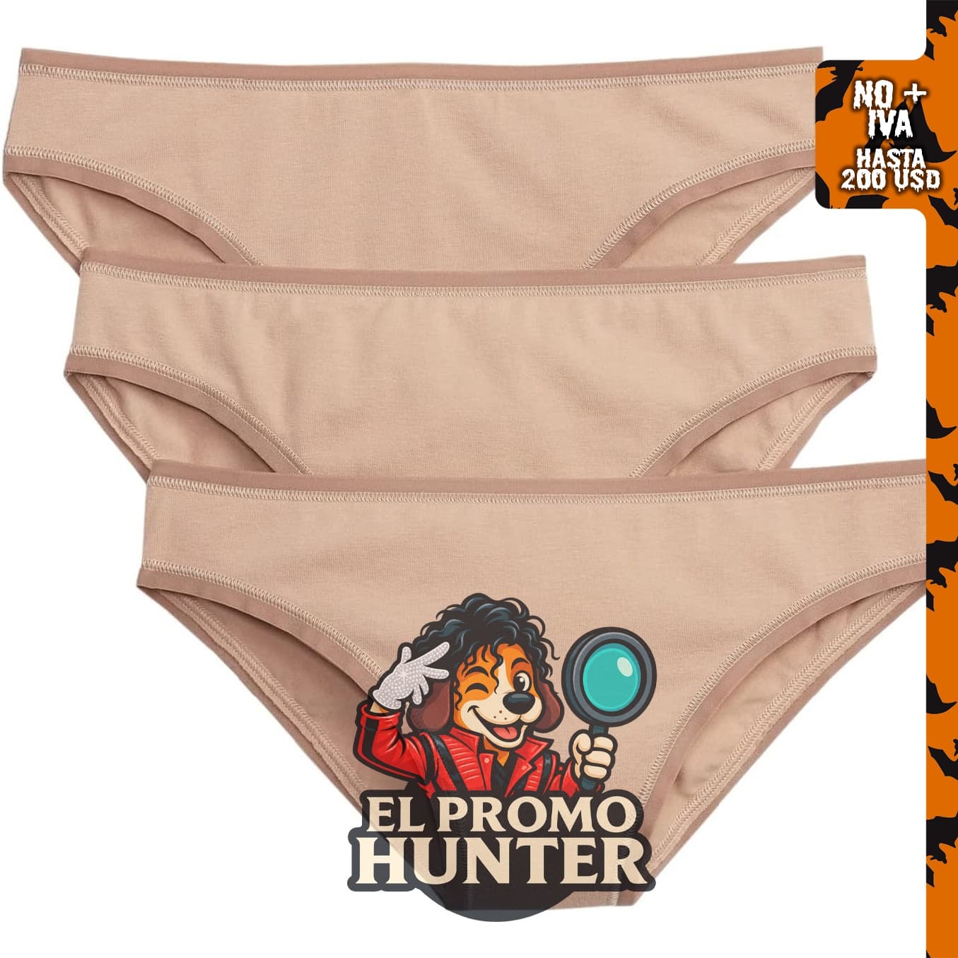 Bikini de algodón elástico orgánico para mujer (3 unidades).