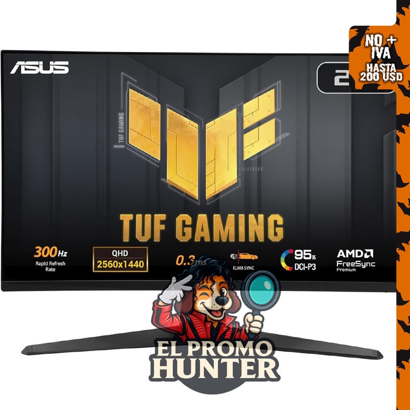 Monitor ASUS TUF Gaming de 27" (VG27AQM5A) QHD 2560x1440, 300Hz, IPS, 0.3ms, altavoz, 95% DCI-P3.