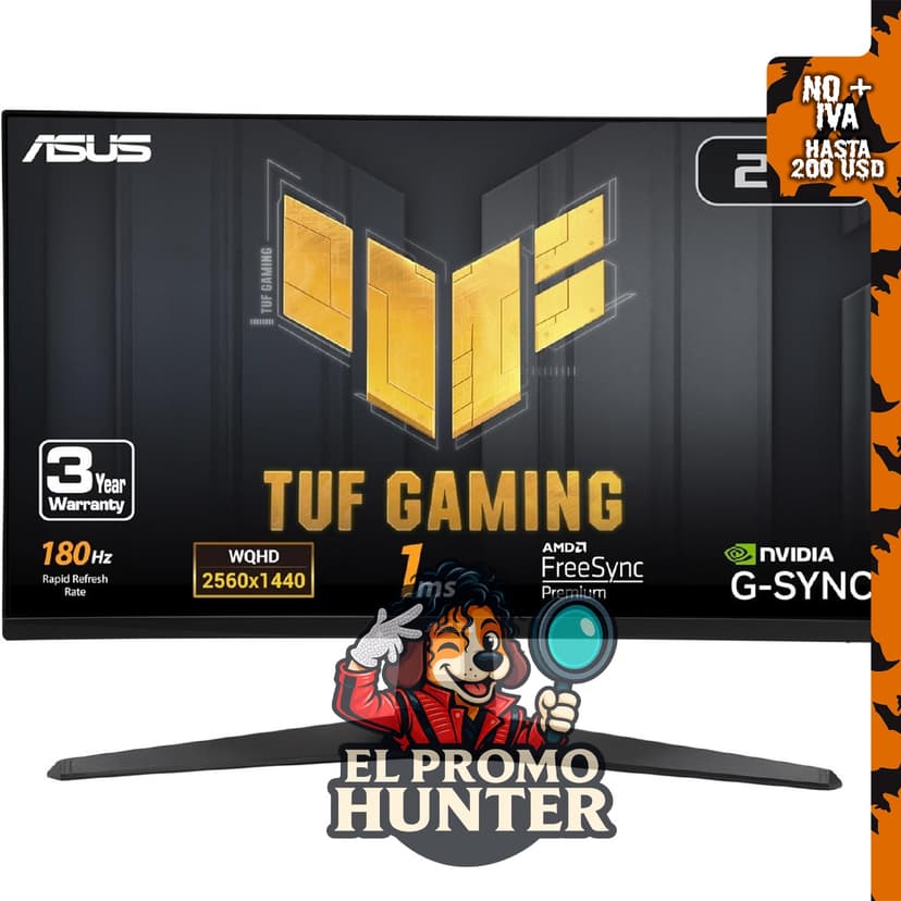 ASUS TUF Gaming VG27AQ3A - Monitor de 27" (68.6 cm) QHD (2560 x 1440), 180Hz, 1ms, IPS, FreeSync Premium.
