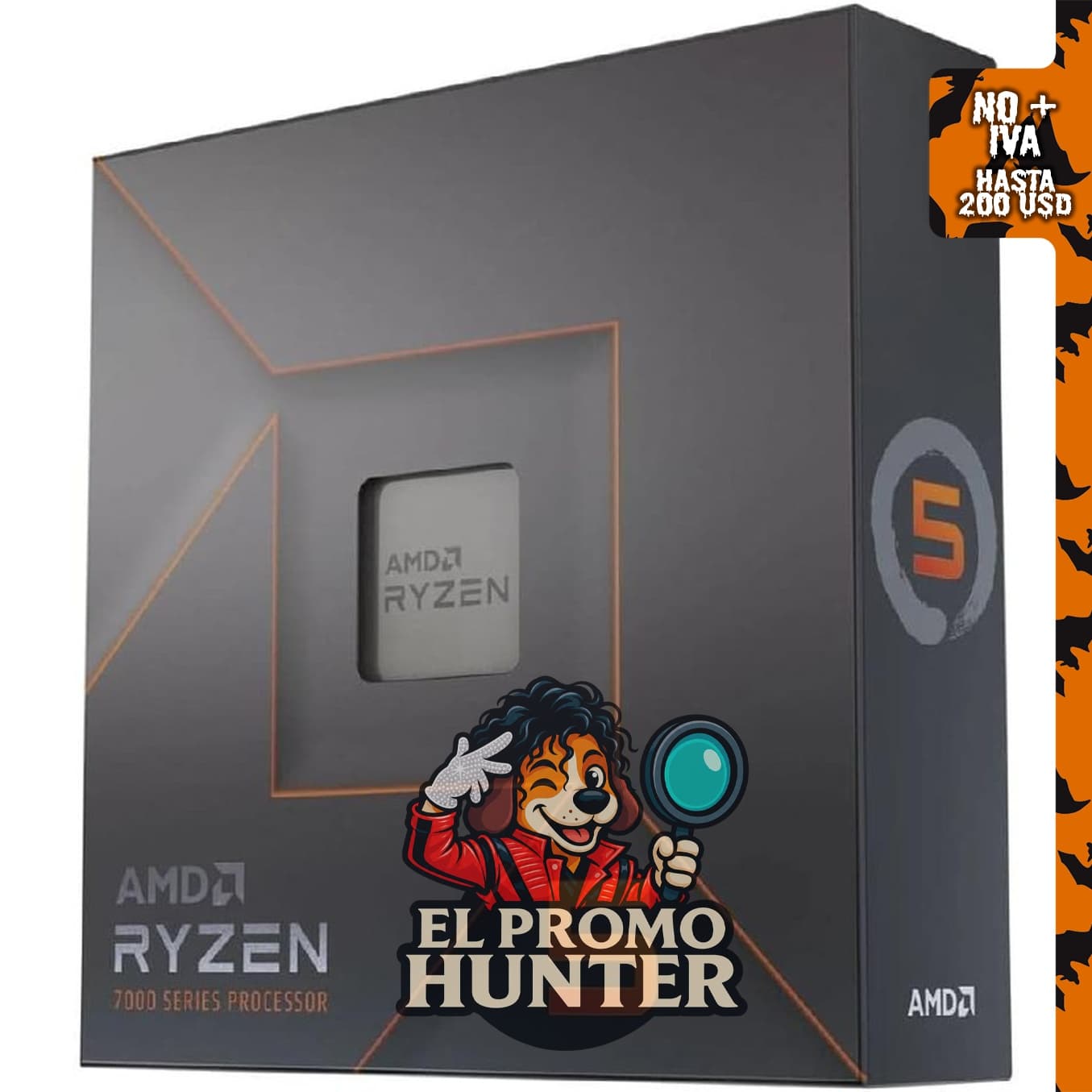 Procesador AMD Ryzen 5 7600X de escritorio, 6 núcleos y 12 hilos.