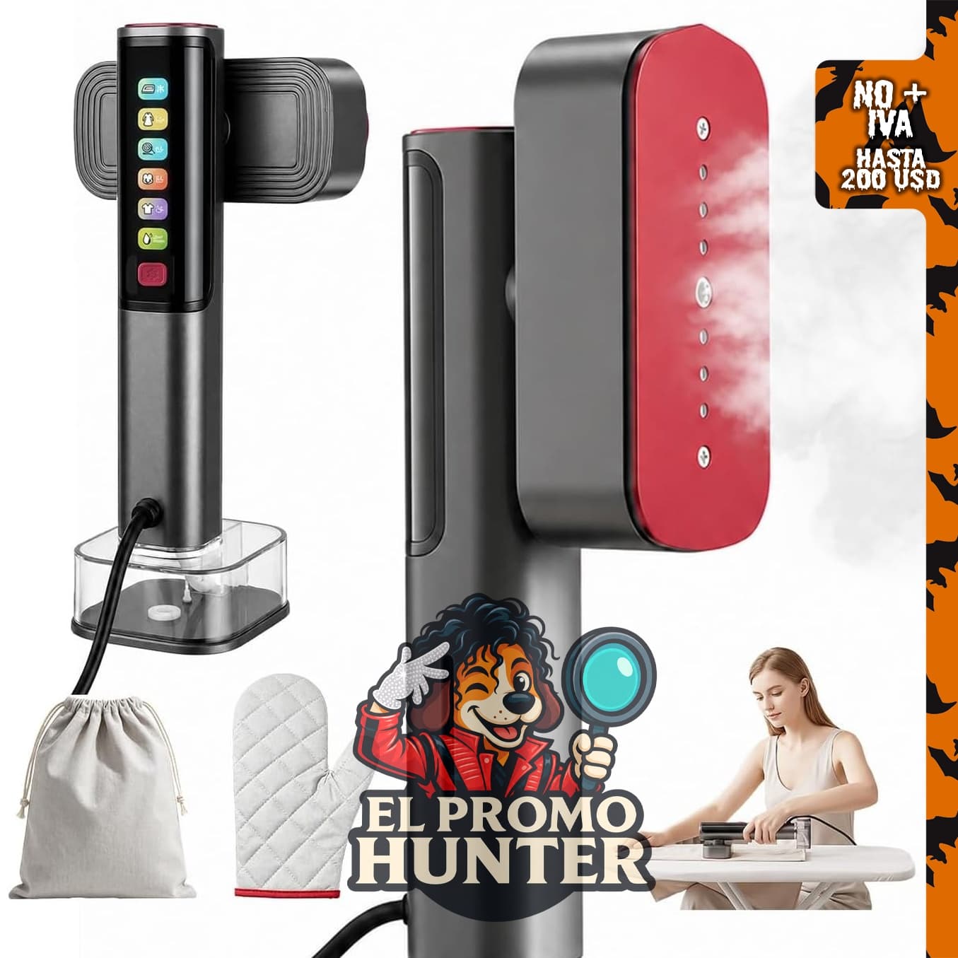 Vaporizador portátil Neliangia para ropa, calentamiento rápido en 10 segundos, tanque de 220 ml.