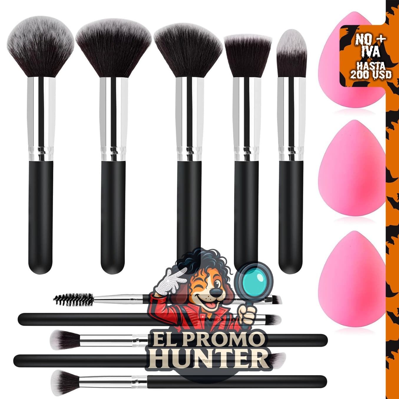Juego de brochas de maquillaje Zutcogo para mujeres, incluye utensilios para aplicación.