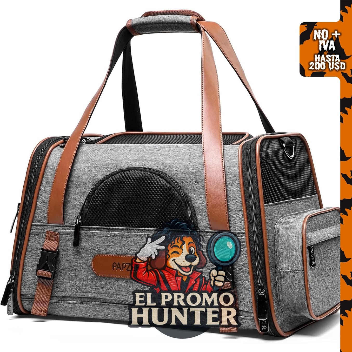 Transportador de mascotas prémium para gatos, bolso de transporte.