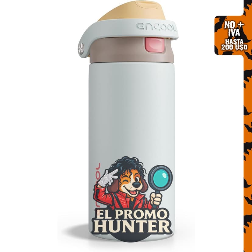 ENCOOL Botella de agua aislada de 18 oz con popote de doble sorbo, diseño a prueba de fugas.