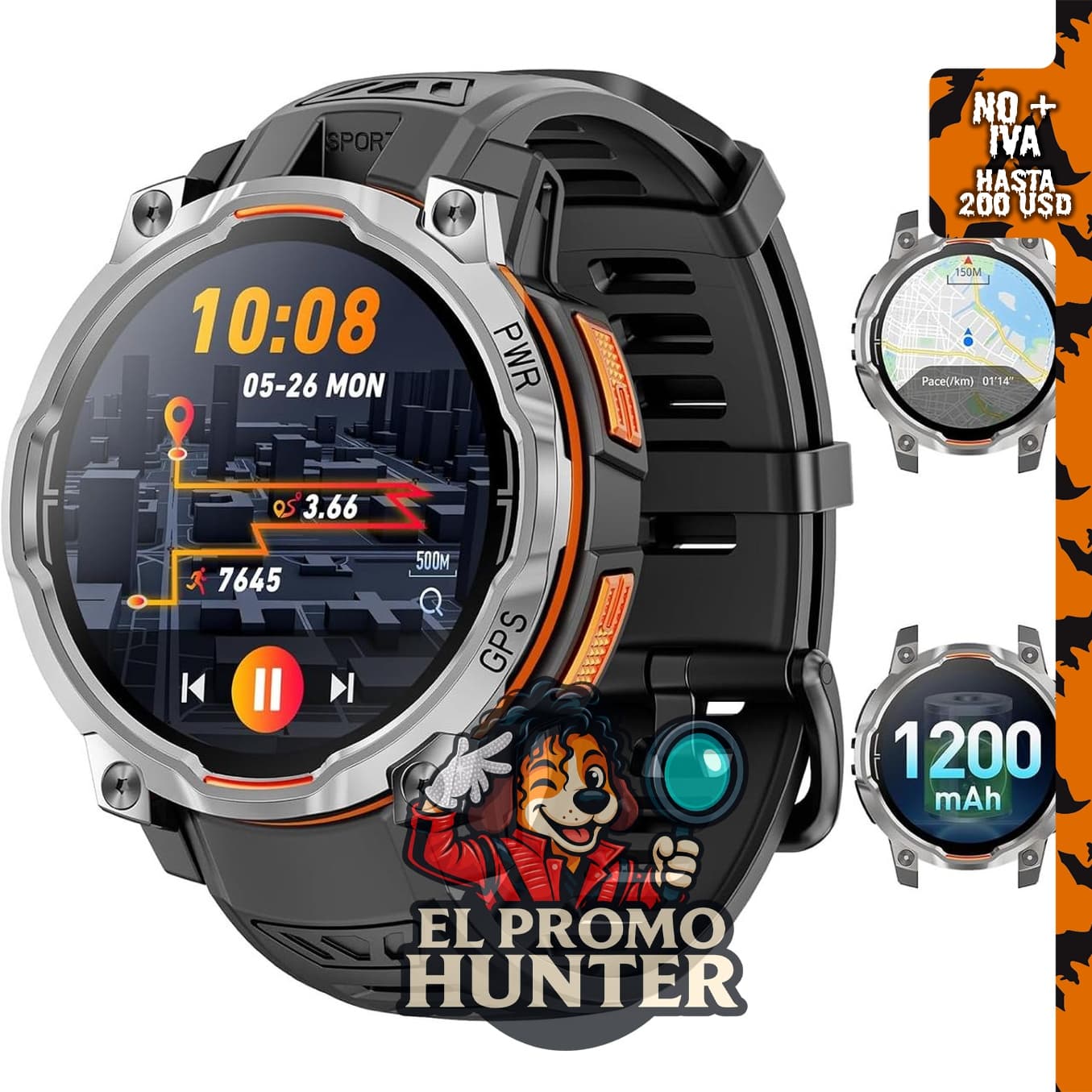 Reloj inteligente Mingdaln con GPS y mapas fuera de línea.