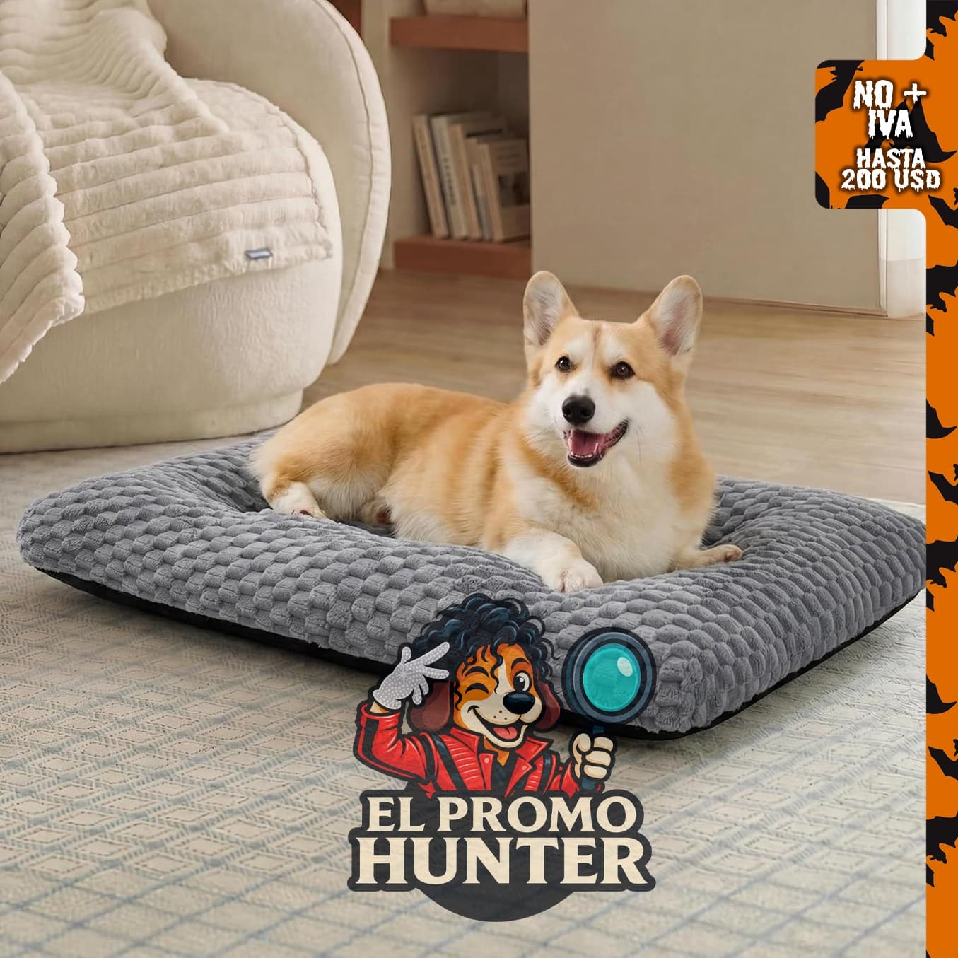 Bedsure Cama lavable para perros de gran tamaño, forro polar de burbujas.