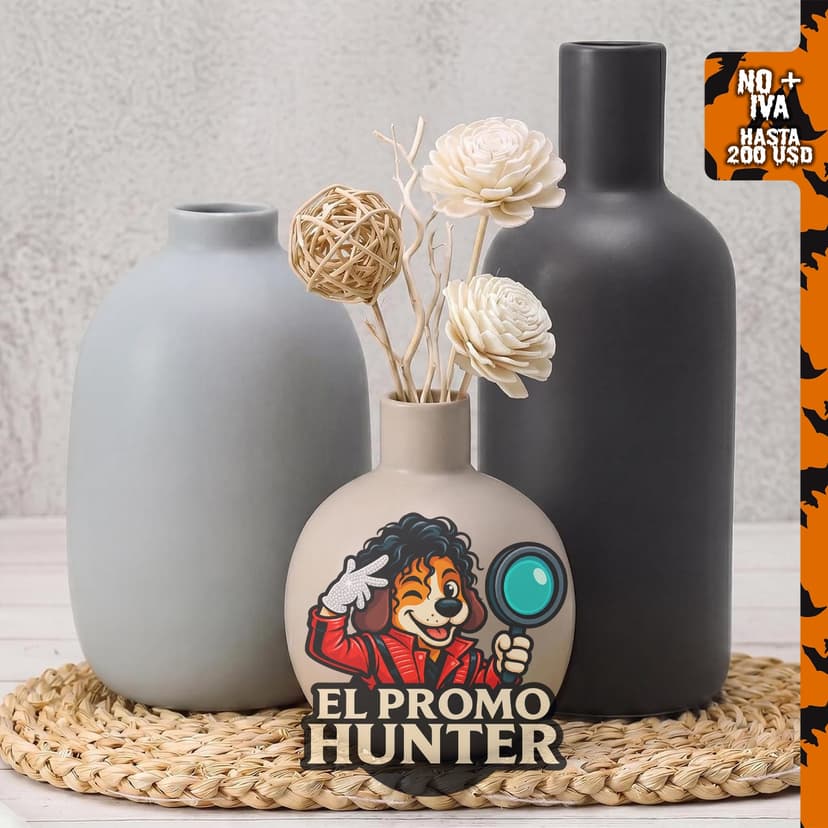 Juego de 3 jarrones de cerámica grandes para decoración.