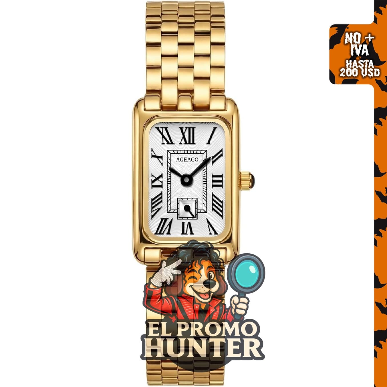 Reloj pequeño de oro para mujer AGEAGO.