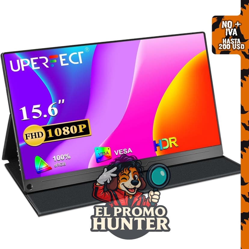 UPERFECT Monitor Portátil de 15.6" IPS 1920x1080 FHD para Viajes