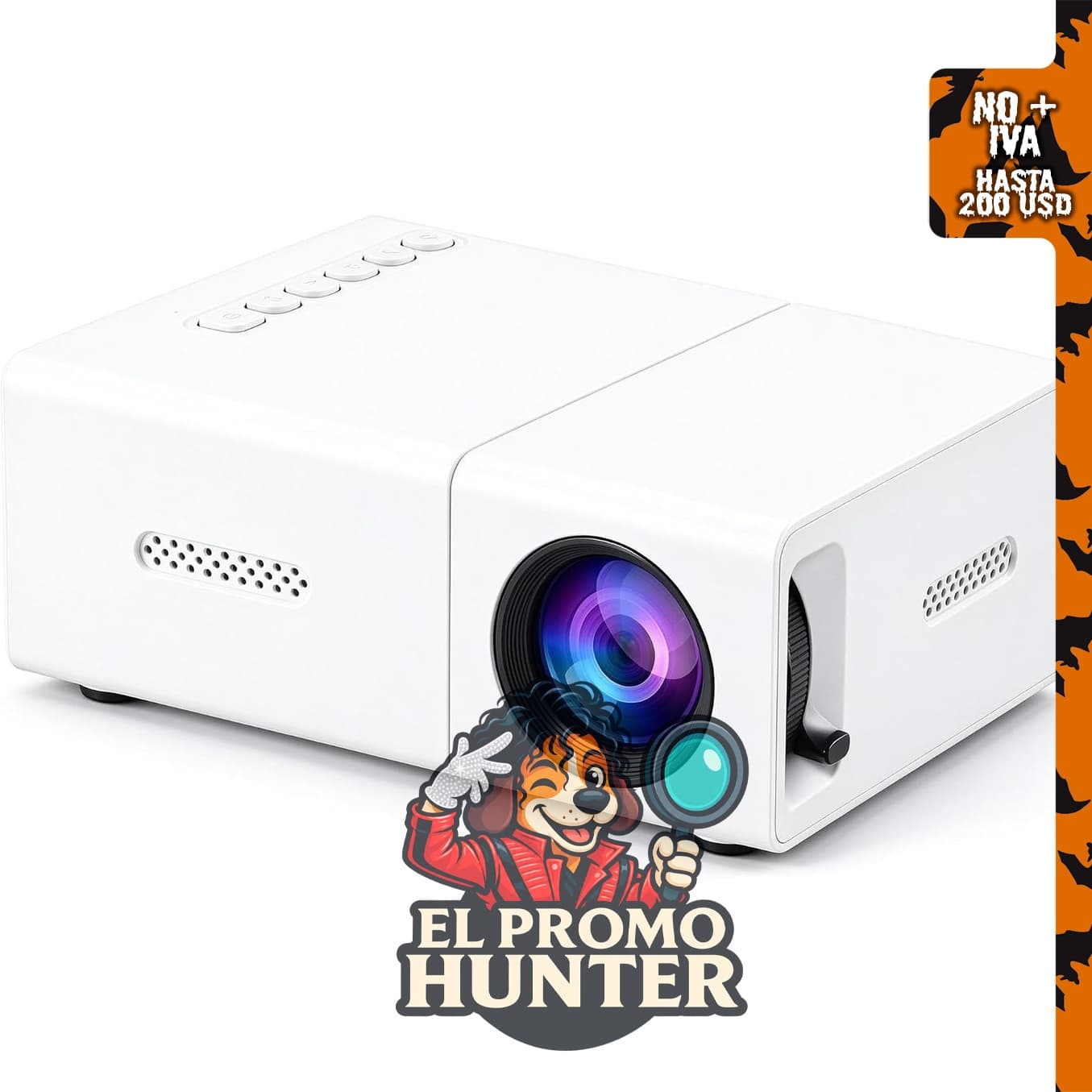 Proyector LCD portátil YPENSLZX, mini proyector con ángulo de proyección LED ajustable.