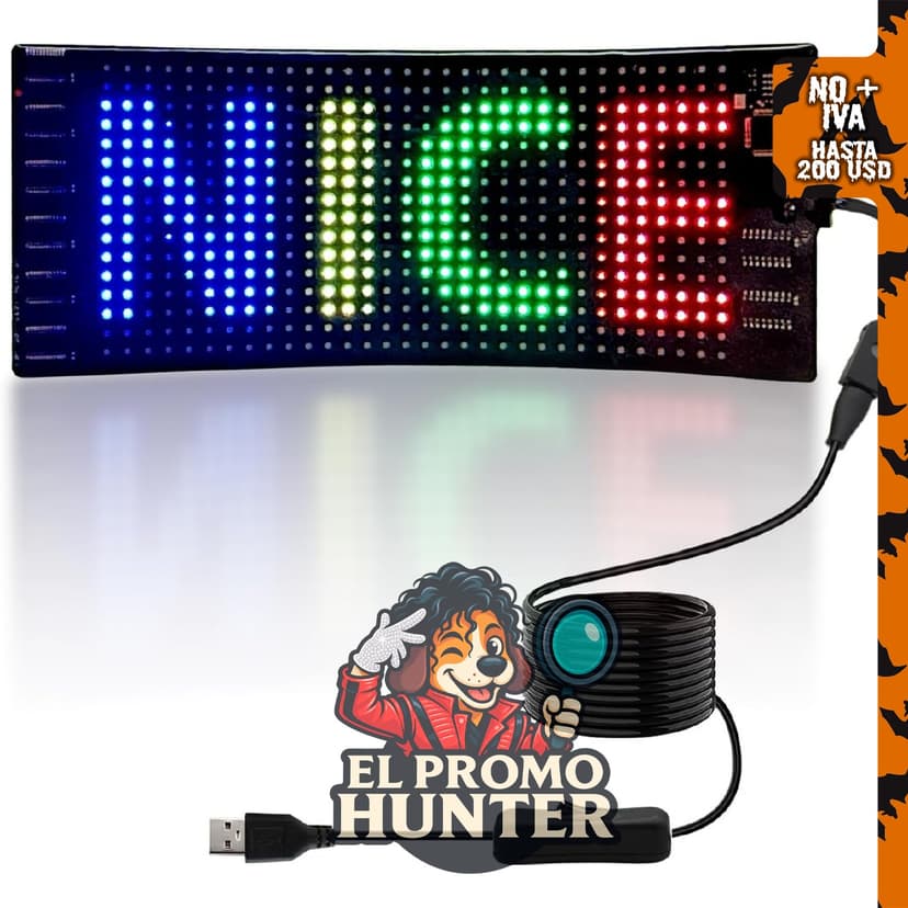 Letrero LED programable de desplazamiento, tablero de visualización a color con control Bluetooth.