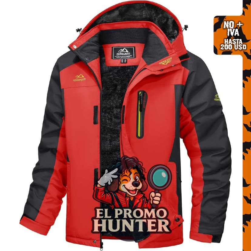 MAGCOMSEN Chaqueta de Invierno para Hombre, impermeable, con forro polar y capucha, 5 bolsillos.
