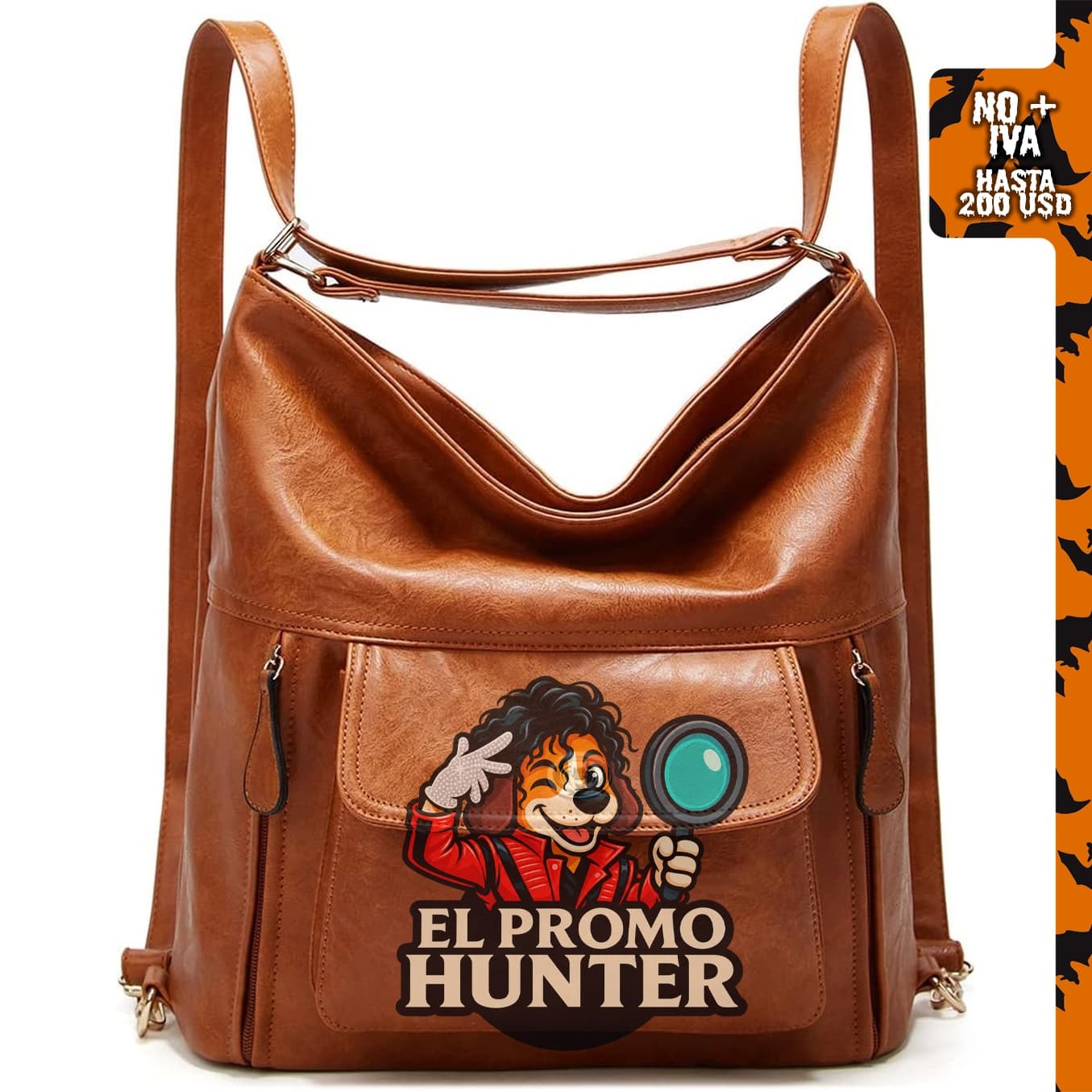 Mochila de cuero vintage para mujer, convertible y de gran capacidad.