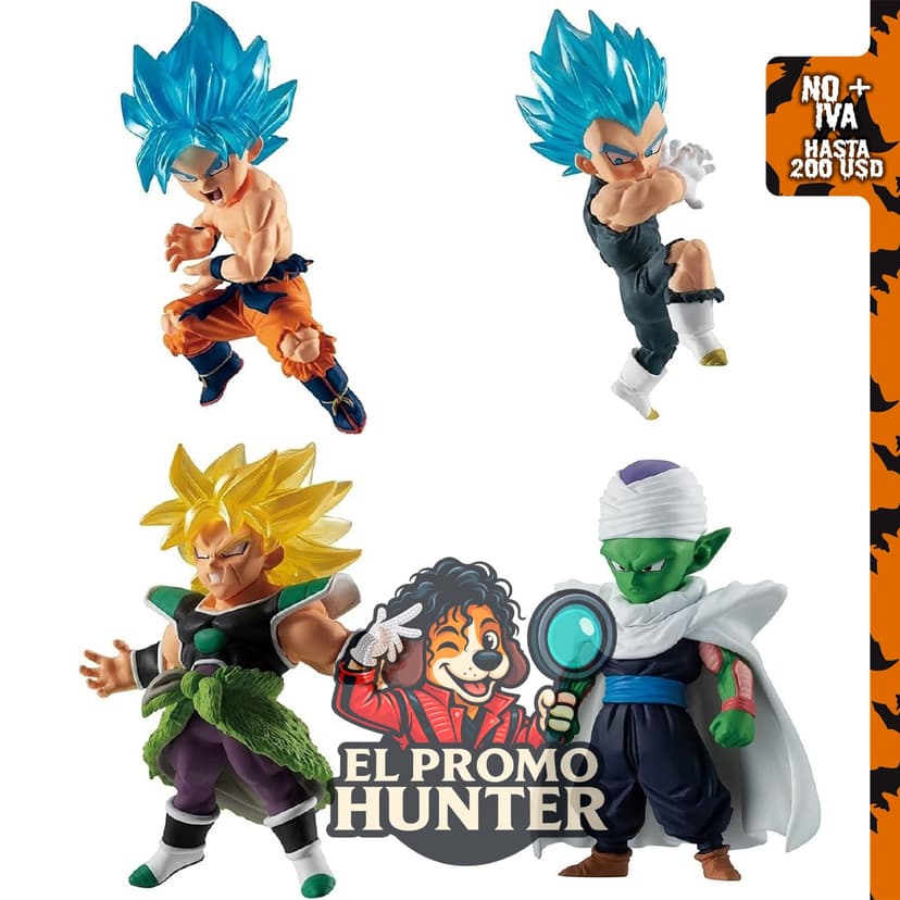 Bandai Namco Dragon Ball Super figuras de acción de 5 cm, incluye Goku, Vegeta, Broly y Piccolo.