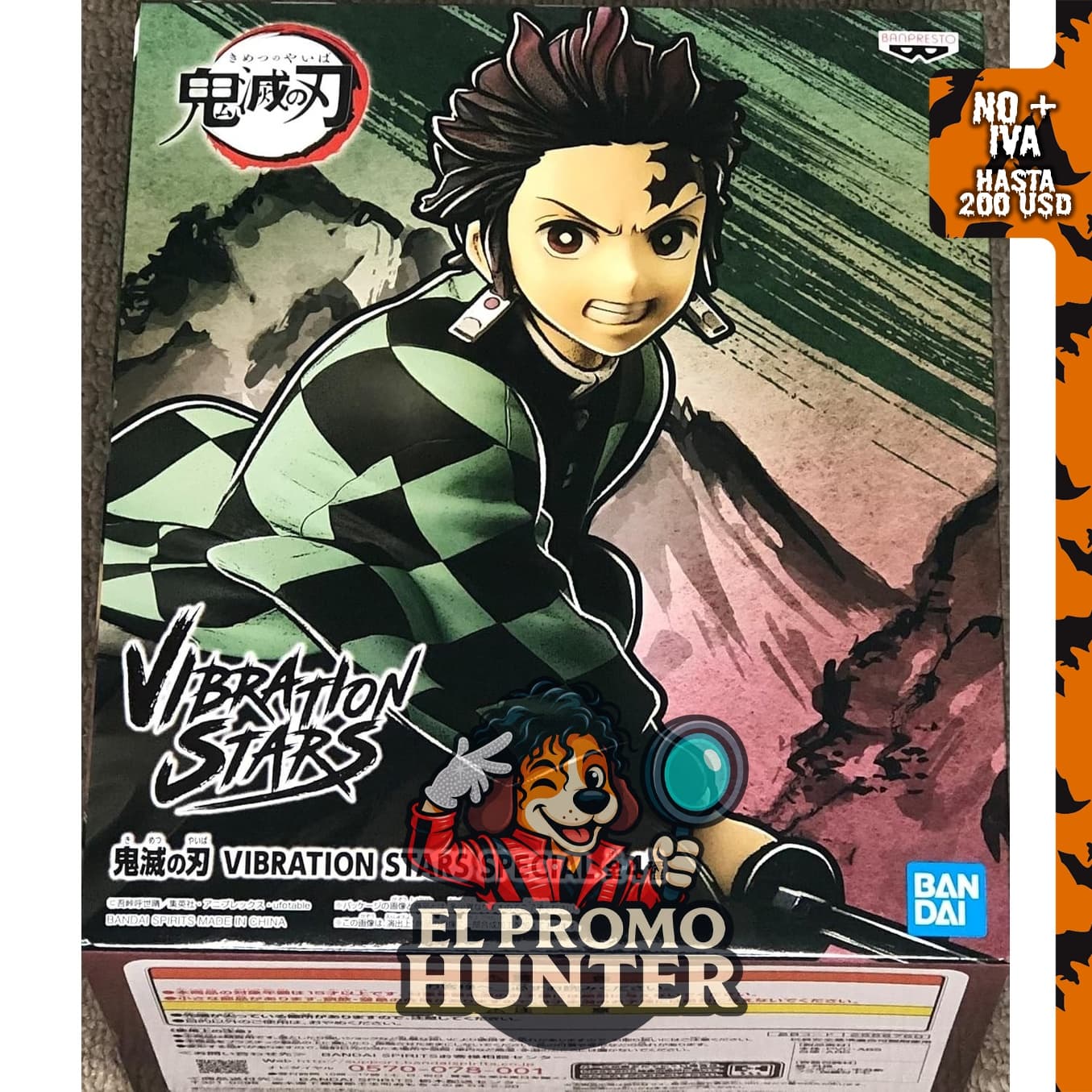 Banpresto 16373 figura de acción de Tanjiro Kamado de Demon Slayer (Kimetsu no Yaiba), múltiples colores.