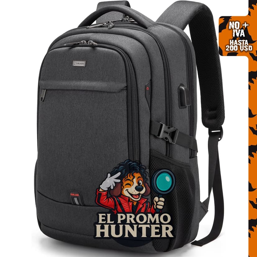 Mochila DUSLANG para laptop de 17" (43 cm), adecuada para uso universitario.
