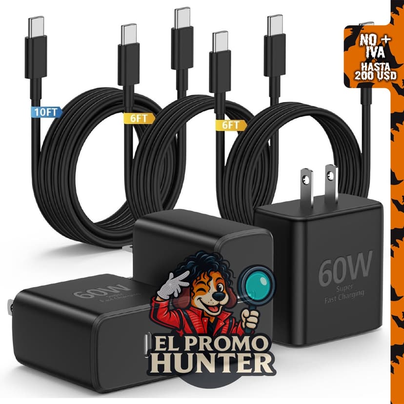 Paquete de 3 cargadores de 60 W para Samsung Galaxy S26.
