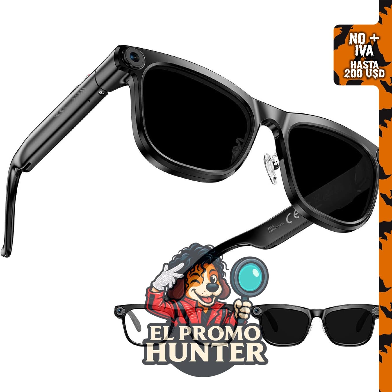 Bapick Lentes inteligentes AI con cámara HD de 8 MP.