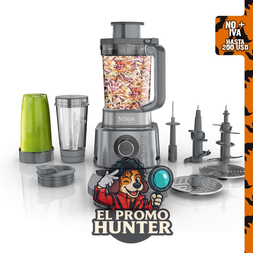 Ninja Foodi Power Blender & Processor System, 7 funciones, color plata, modelo SS401.