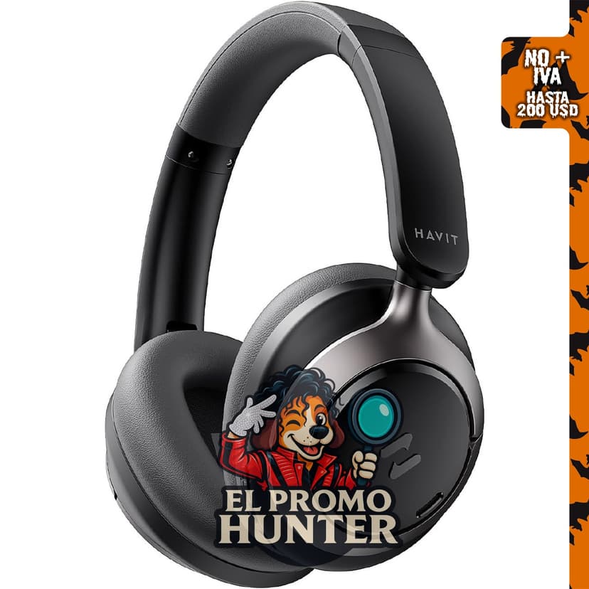 Havit Auriculares inalámbricos ANC híbridos con Bluetooth, sonido espacial y batería de 80 horas.