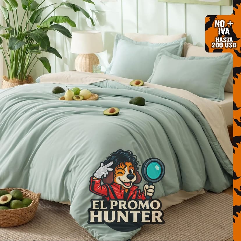 Juego de edredón BEDSURE tamaño Queen de 7 piezas, incluye edredón, sábanas y fundas de almohada.