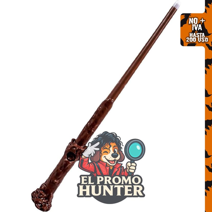 Varita iluminada de Harry Potter, accesorio oficial de Hogwarts Wizarding World con punta iluminadora.