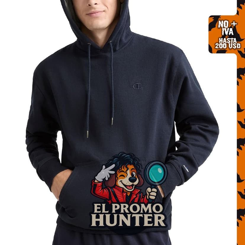 Champion Sudadera con capucha de forro polar para hombre, ajuste estándar, peso medio, logotipo C.