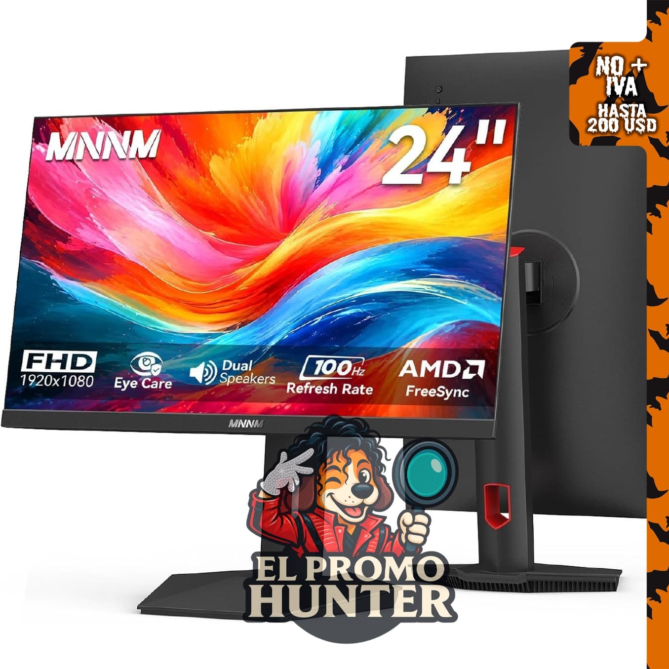 Monitor de computadora de 24" (61 cm) FHD 1080p 100Hz VA LED con altavoces.