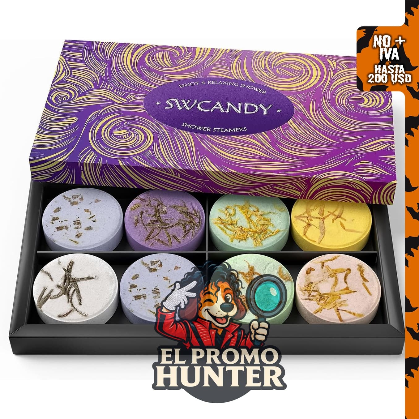 SWCANDY Shower Steamers, 8 piezas para aromaterapia en la ducha.