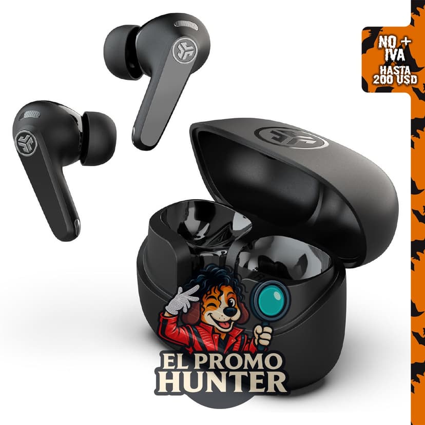 JLab JBuds Pods ANC, auriculares inalámbricos con cancelación activa de ruido y Bluetooth multipunto.