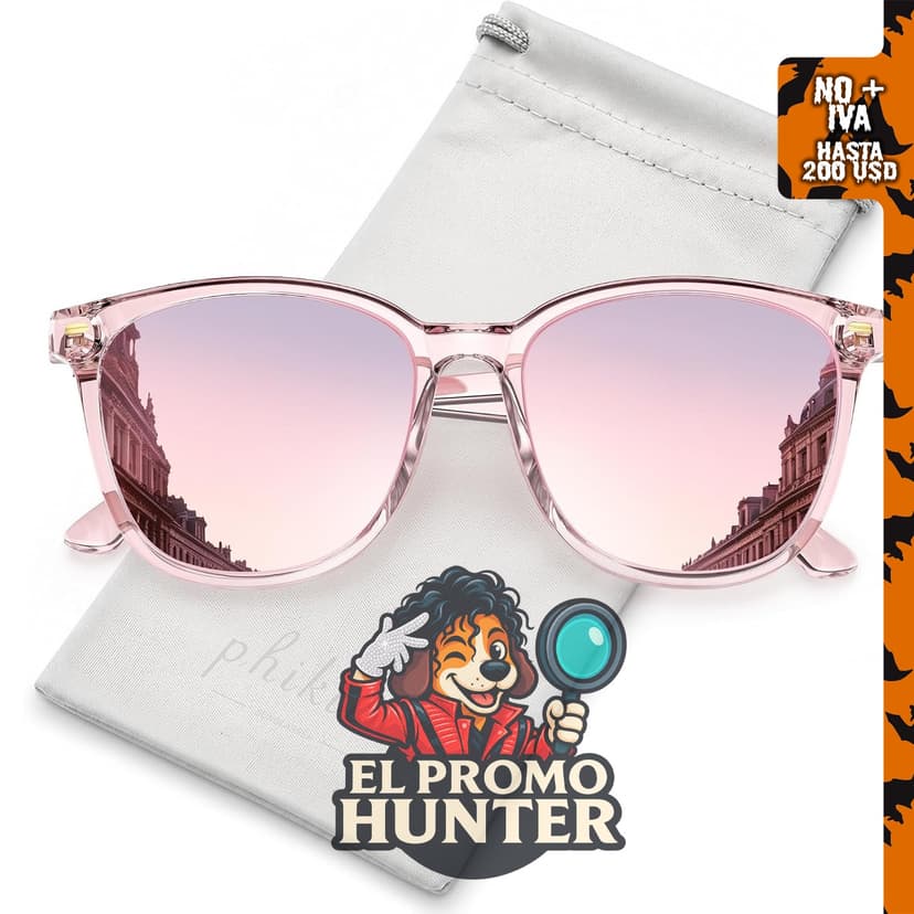 Gafas de sol polarizadas para mujer con espejo, protección UV.