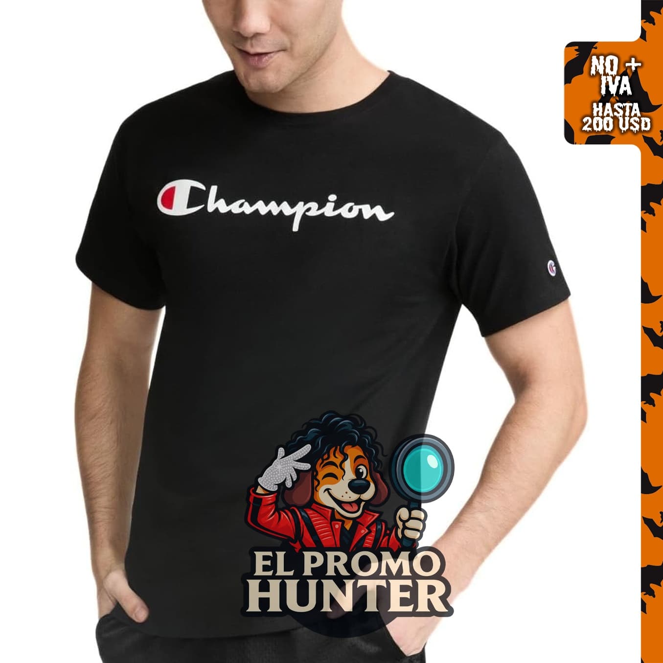 Camiseta de manga corta Champion para hombre, 100% algodón, ajuste estándar, peso medio.
