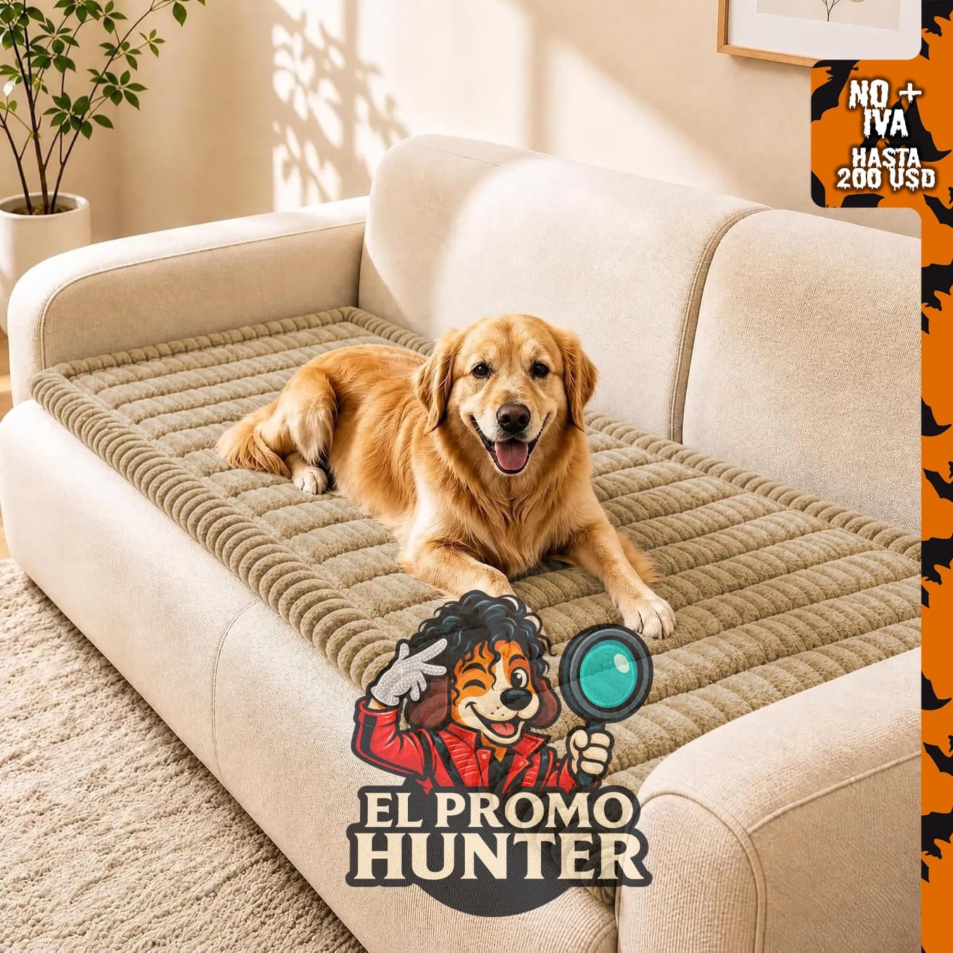 Funda para sofá, lavable y antideslizante, diseñada para proteger de mascotas.