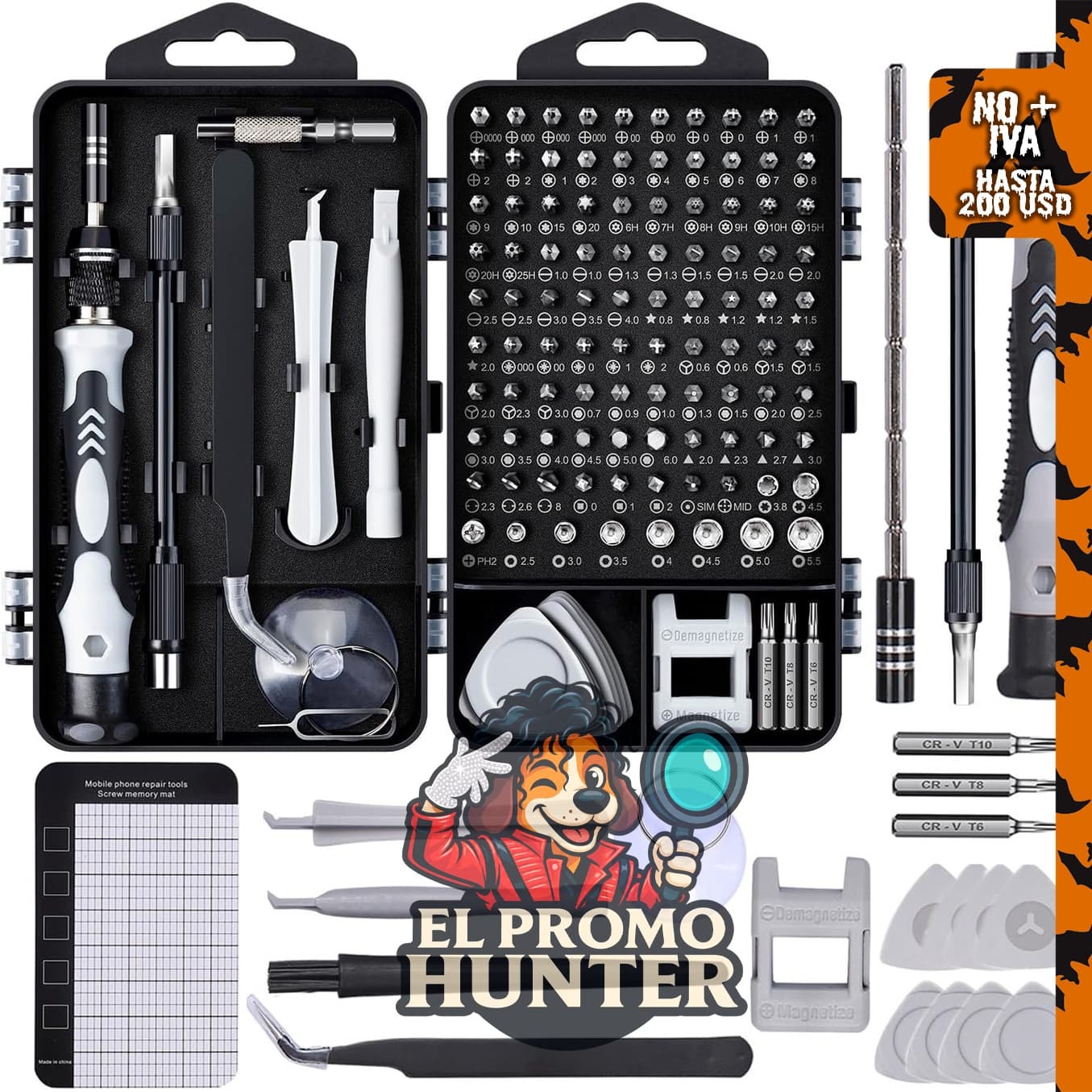 Kit de destornilladores para computadora de precisión SHOWPIN, 122 juegos.