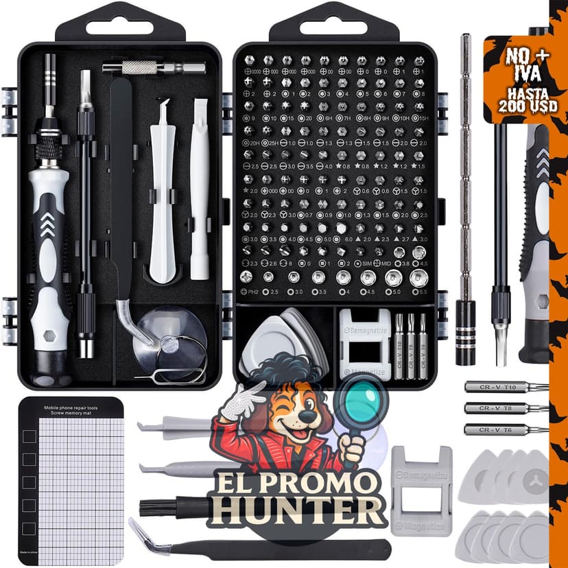 Kit de destornilladores para computadora de precisión SHOWPIN, 122 juegos.