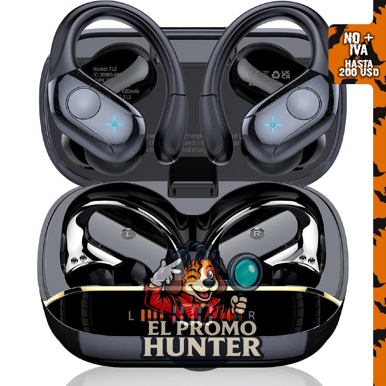 Qecnato 75H Sports Auriculares inalámbricos Bluetooth 5.4.